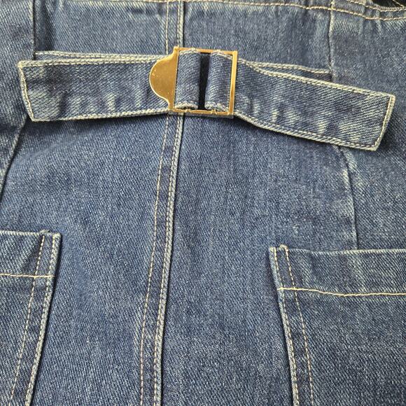 NWOT Cloud Ten Denim Overall Mini Dress Wide Adjustable Straps size Small (2-4) - Picture 9 of 16